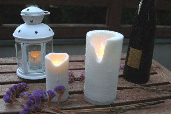 3 x 6 Imitation Wax Outdoor Battery Operated Candle SC2705A