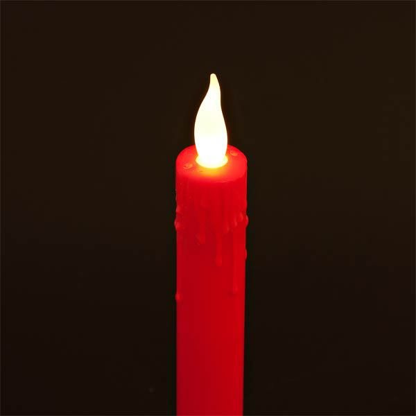 8" Red  Battery operated Taper Candle SC2711WWR