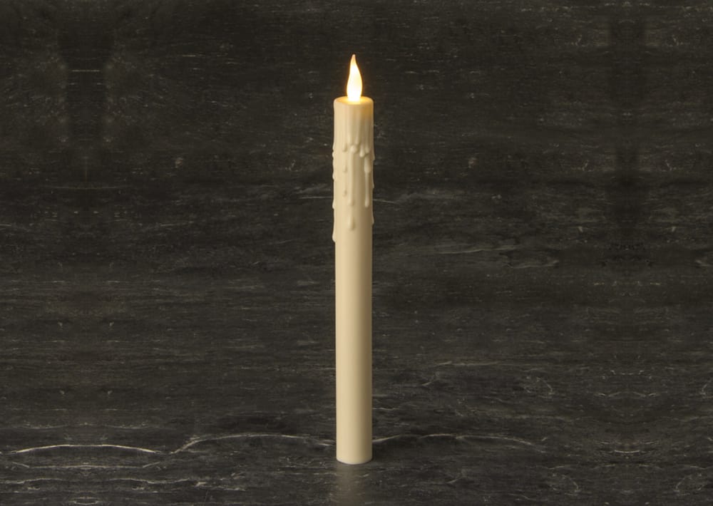 10"  Imitation Wax Battery operated Taper Candle SC2753SWW