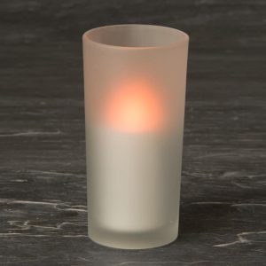 White Frosted Glass & Battery operated candle SC2201